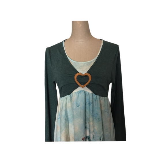 Blue 🛍️ Floral long sleeve NWT Dress Sz S - Picture 4 of 8